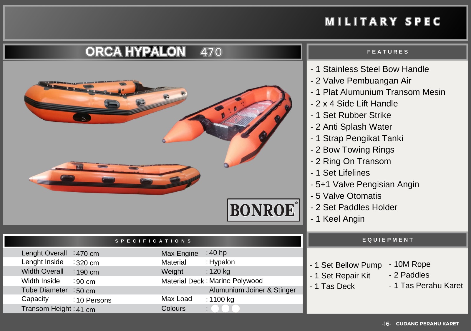 Perahu Karet Hypalon 470