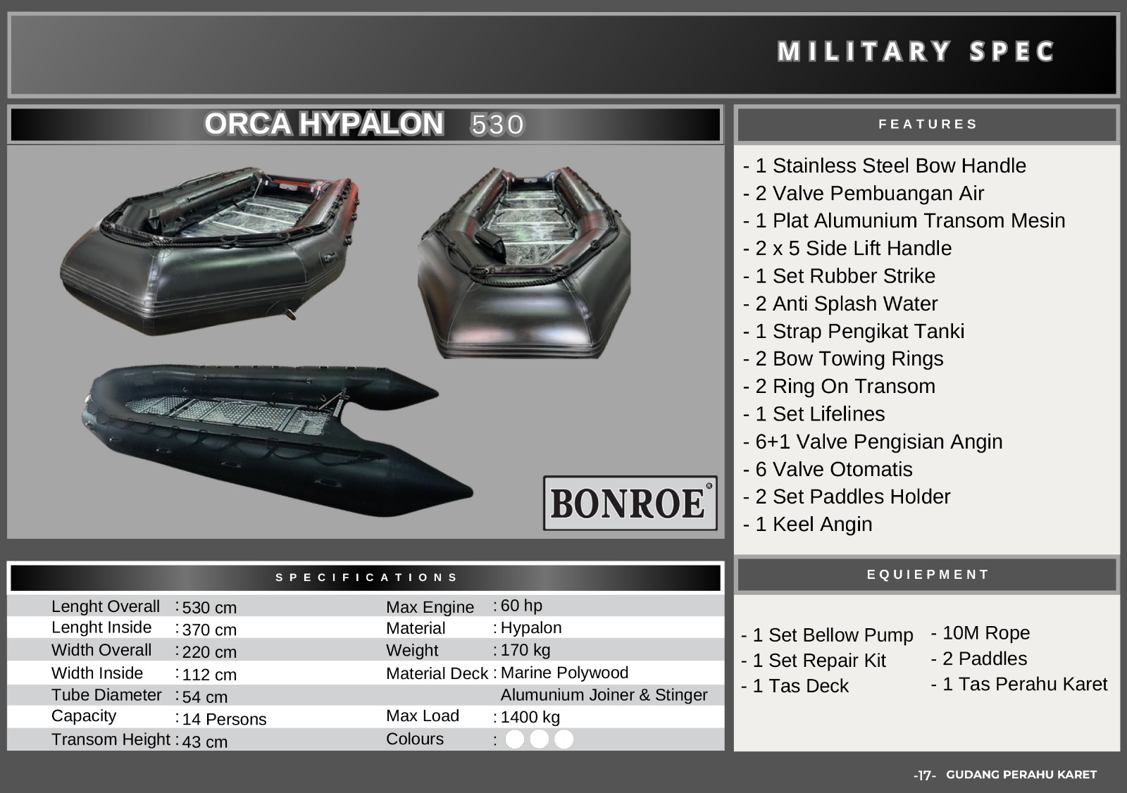 Perahu Karet Hypalon 530