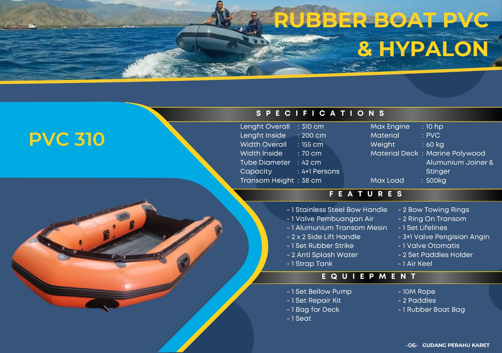 Perahu Karet PVC 310