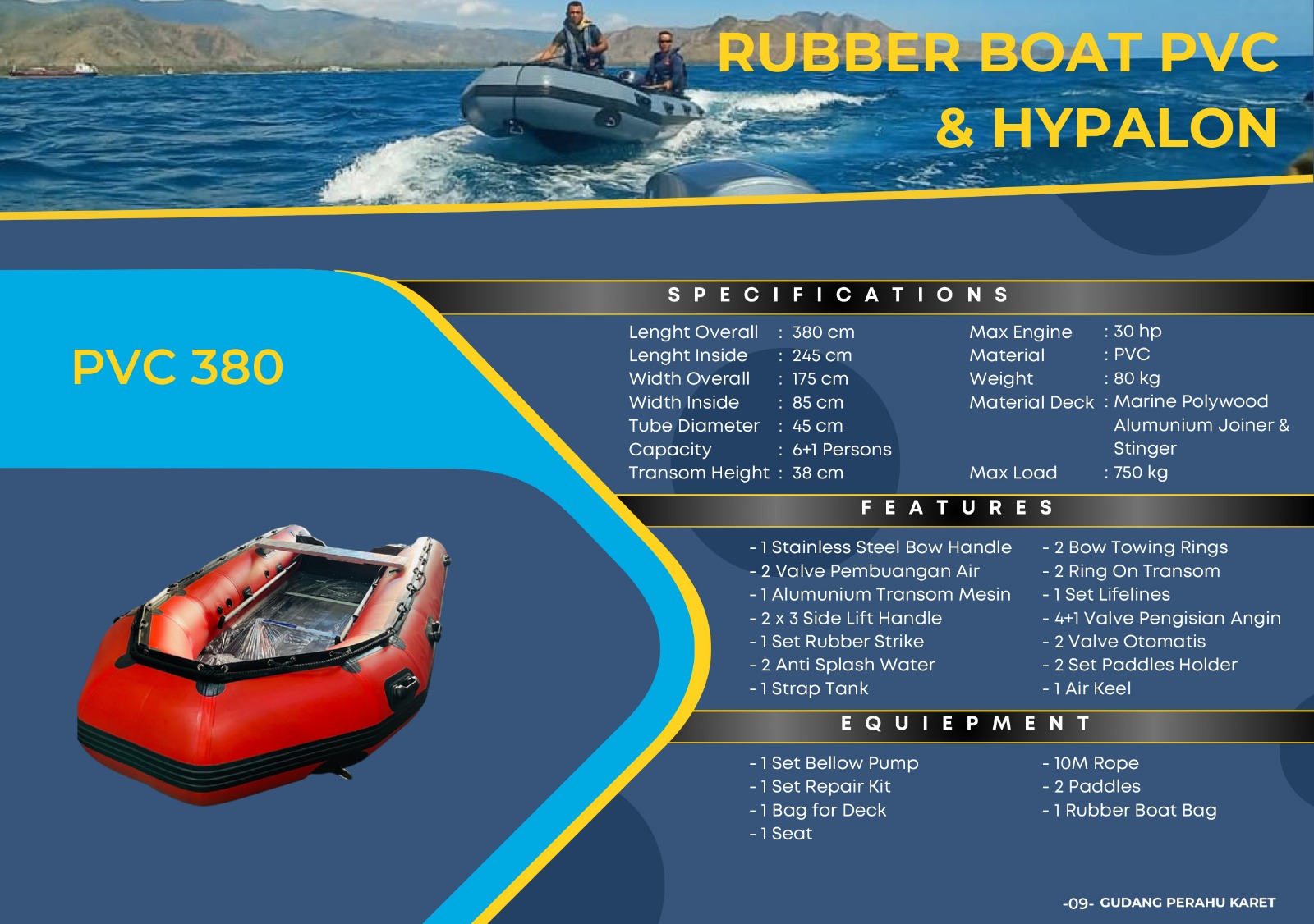 Perahu Karet PVC 380