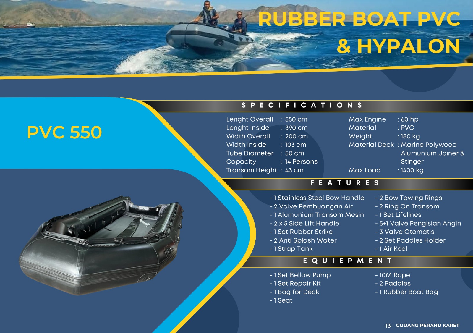 Perahu Karet PVC 550